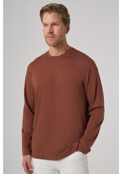 Morven Erkek Kiremit Trend Bisiklet Yaka Rayon Sweatshirt 26ks063005460 Kiremit