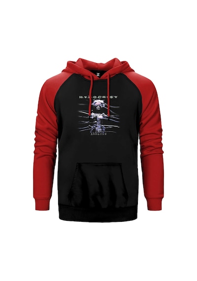 Hypocrisy Abducted Kırmızı Renk Reglan Kol Kapşonlu Sweatshirt Kırmızı