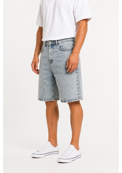 Respire Erkek Washed Jean Şort Koyu Mavi