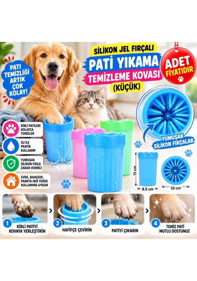 Silikon Jel Fırçalı Kedi Köpek Pati Ayak Yıkama Temizleme Kovası Küçük Adet Fiyatıdır