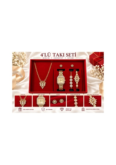 Serenay Sarıkaya Model Saat,çelik Kolye,çelik Küpe,çelik Bileklik Seti Hediyelik Takım Set Kutulu Altın - 771114134 Altın Serenay Sarıkaya Model Saat,çelik Kolye,çelik Küpe,çelik Bileklik Seti Hediyelik Takım Set Kutulu Altın - 771114134 Altın