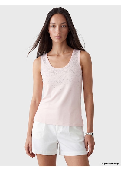 Lcw Everyday Pembe U Yaka Taşlı Soft Touch Kadın Atlet