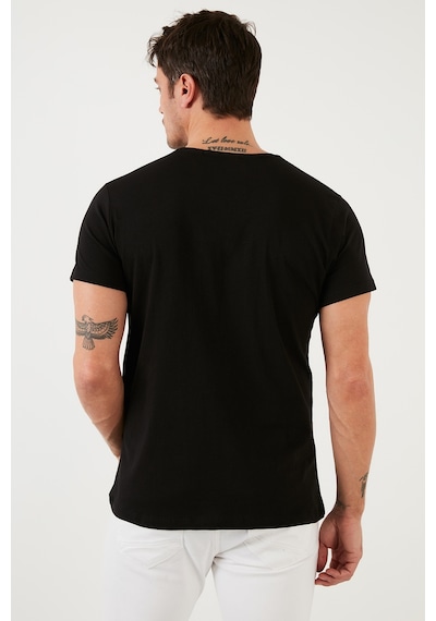 Buratti Baskılı Bisiklet Yaka Pamuklu Slim Fit Erkek T Shirt 541Dprtmnt24 Siyah