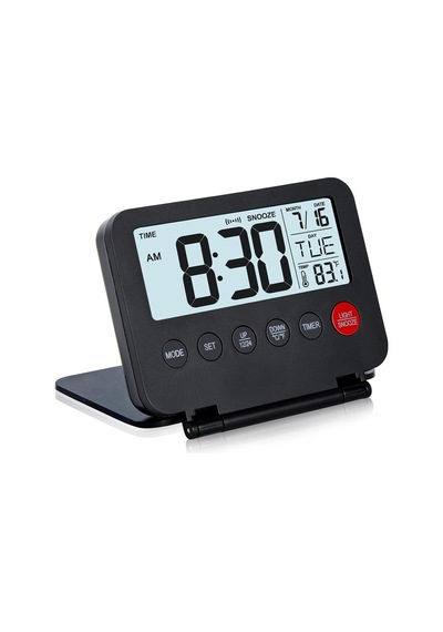 Katlanır Lcd Dijital Masa Saati 10x8 Cm - Alarm, Takvim & Sıcaklık Göstergeli Çok Renkli