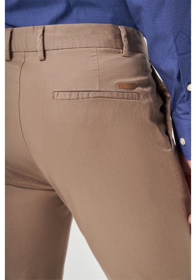 İmza Bej Yan Cep Slim Fit Casual Pamuklu Chino Pantolon 1003260178 KOYU BEJ