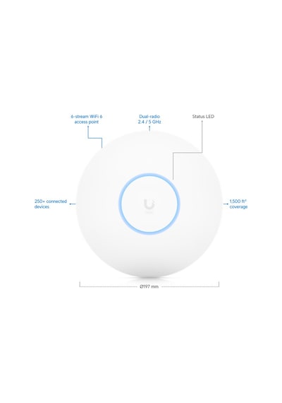 Ubnt Ubıquıtı U6-pro 2.4/5ghz Dualband Wıfı6 4x4 Mu-mımo 5.3gbps İç Ortam Tavan Tipi Access Poınt Ad