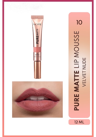 Note Pure Matte Lip Mousse 10 Velvet Nude Kadifemsi Mat Likit Ruj - Nude