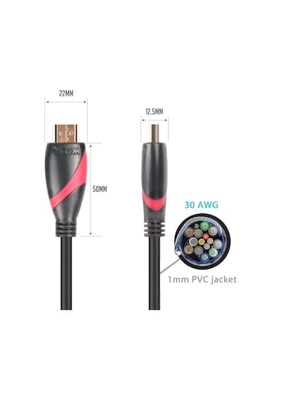 Vcom Cg525-R-20.0 Siyah 20Mt 1.4V Hdmi-M-Hdmi-M Kablo