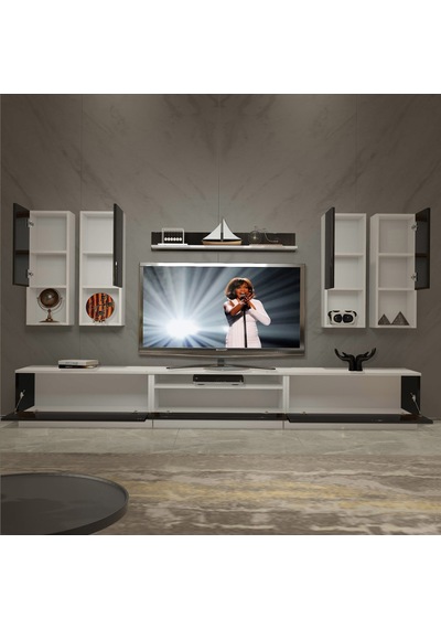 Decoraktiv Trendstyle 8das Mdf Tv Ünitesi Tv Sehpası Beyaz - Siyah