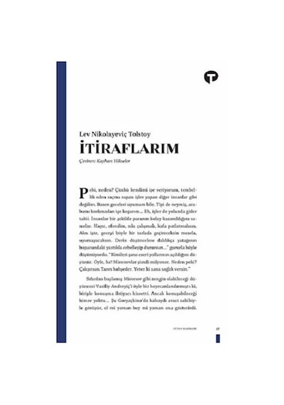 İtiraflarım - Turkuvaz Kitap - Lev Nikolayeviç Tolstoy