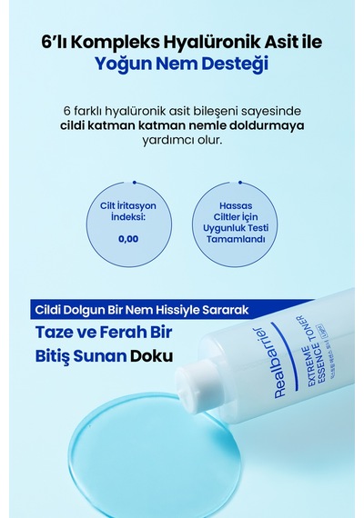 Hassaslaşmış Cilt Bariyerini Destekleyen Nemlendirici Tonik Realbarrıer Extreme Essence Toner Light