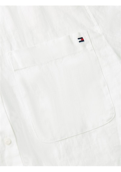 Tommy Hilfiger Ess Lınen Ss Shırt Kadın Beyaz Kk Gömlek - Ww0ww48925