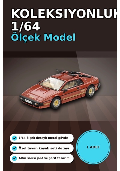 Blister Paketli 1/64 Ölçek Lotus Esprit Turbo Diecast Model Araba - For Your Eyes Only Bx-313362