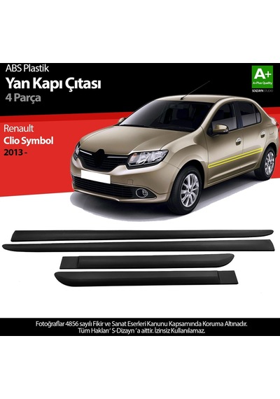S-dizayn Renault Clio Symbol Abs Plastik Yan Kapı Koruma Çıtası 2013 Üzeri A+ Kalite