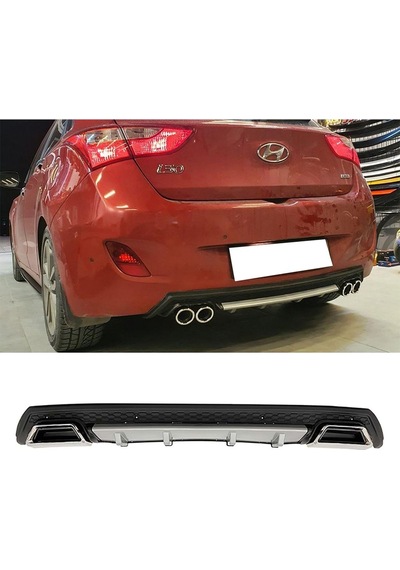 Hyundai İ30 Gri Difüzör Çiftli Kare Egzoz Görünümlü D Tip Difizör 2007 - 2021