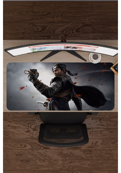 Ghost Of Tsushima Kaymaz Dikişli Kauçuk Oyuncu Mousepad V3 - 90x40 Xxl Gaming Mouse Pad Fare Altlığı