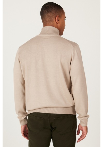 AC&Co / Altınyıldız Classics Erkek Bej Standart Fit Normal Kesim Tam Balıkçı Yaka Triko Kazak Bej AC&Co / Altınyıldız Classics Erkek Bej Standart Fit Normal Kesim Tam Balıkçı Yaka Triko Kazak Bej