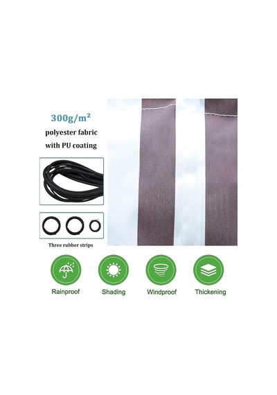 Katlanabilir Bahçe Veya Teras Çatısı - 300 G/m² Polyester, Uv Ve Su Geçirmez, Teras, Balkon Veya Teras Kapısı İçin Güneş Şemsiyesi 16 X 5 Ft, Kahverengi Ve Beyaz Diğer
