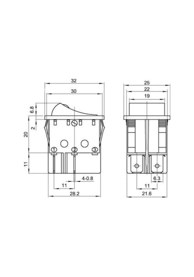 Ic-104d 220v Geniş Nokta Işıklı Anahtar On-off