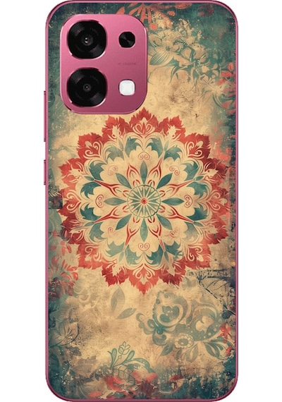 Oppo A6 Pro Uyumlu Ebru Çizgisel Baskılı Silikon Kılıf Renkli