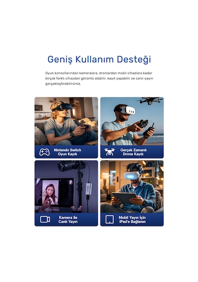 4k Hdmı Video Yakalama Kartı, Usb 3.0 Capture Card, 100w Pd Şarj Destekli, 90 Usb-c Kablolu, 4k 60 Fps Ve 1080p 240 Fps Destekli, Switch 2, Vr, Tablet, Pc Ve Mac Uyumlu