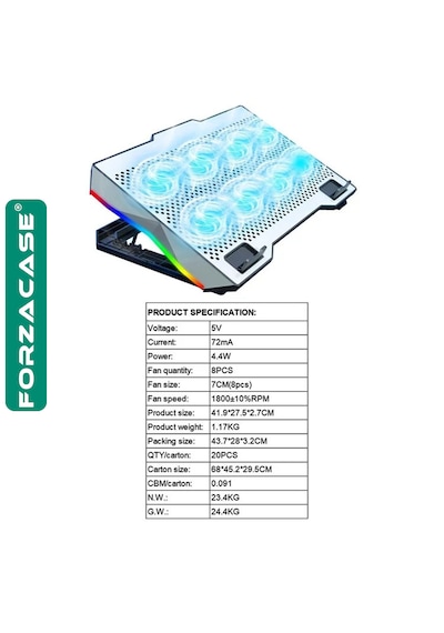 8 Fan Ayarlanabilir Notebook Laptop Soğutucu Telefon Tutucu Fc979
