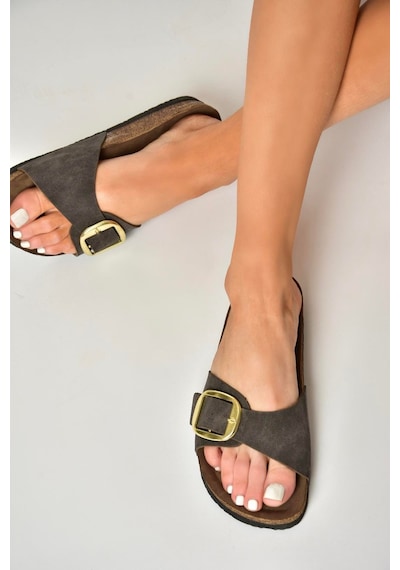 Fox Shoes P777507202 Kahverengi Süet Kadın Terlik Kahverengi-süet Kahverengi