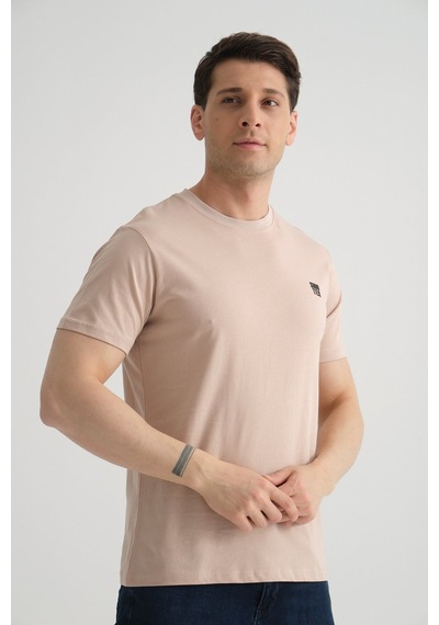 Shooter Sportwear Shooter Erkek Pamuklu Esnek T-shirt Standart Kalıp Minimal Logolu Taş