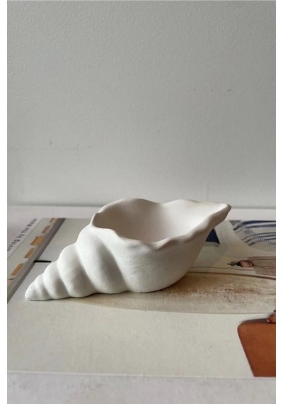 Bernami Mumluk Şamdanpinterest Deniz Kabuğu Görünümlü Dekoratif Mumluk, Takı Tabağı, Organizer Beyaz Diğer