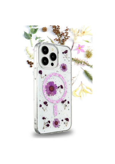 Apple Uyumlu iPhone 16 Pro Kılıf Daisy Simli Magsafe Kapak - Pembe 0.2M-Çok Renkli