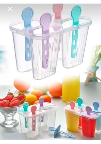 4'lü Pratik Dondurma Ve Meybuz Kalıbı Çocuk Dondurma Kalıbı Buz Kalıbı Plastik Diğer