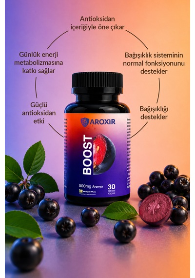 Aroxir Boost Bağışıklık Sistemine Destek Aronya İçeren Takviye Edici Gıda 30 Kapsül
