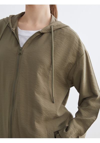 Lcw Modest Haki Kapüşonlu Oversize Kadın Tunik