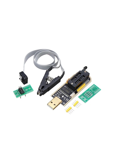 USB Bios Flash EEPROM Programlayıcı CH341A + SOIC8 SOP8 Test Klip