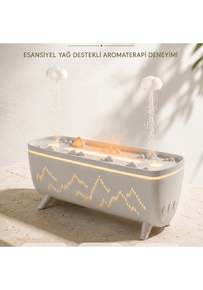 Ultrasonik Hava Nemlendirici Aromaterapi Difüzörü Jöle Yağmur Efektli Led Işıklı 280 Ml