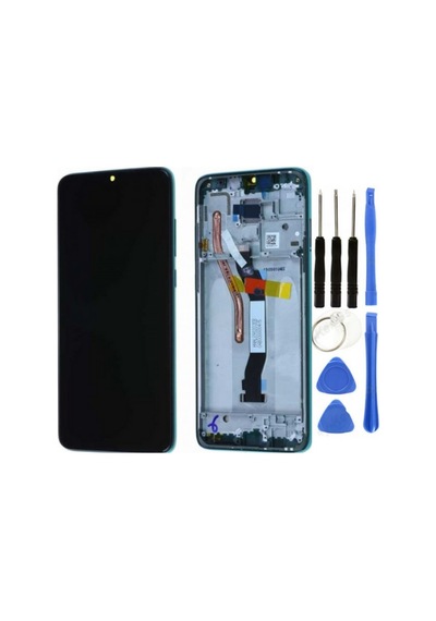 Redmi Note 8 Pro Uyumlu A Kalite Çıtalı Lcd Ekran Dokunmatik Yeşil + Tamir Seti