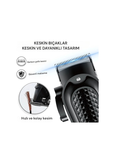Manessa Profesyonel Kullanıma Uygun Saç Sakal Tıraş Makinesi Insua Wa-2922, One Size Manessa