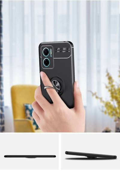 Xiaomi Redmi Note 11e Kılıf Zore Ravel Yüzüklü Silikon Kılıf