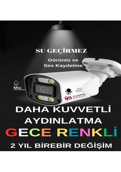 2 Li Sesli Güvenlik Kamerası 5 Mp Gece Renkli Yüz Ve Araç Tanıma