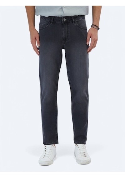 Kip Antrasit Slim Fit Denim Pamuk Karışımlı Pantolon Antrasit