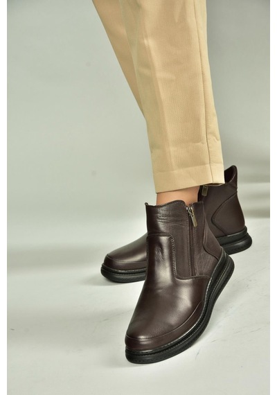 Fox Shoes V555070903 Kahverengi Hakiki Deri Kadın Bot Kahverengi-hakiki Deri