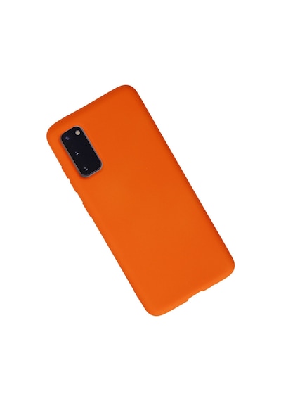 Galaxy S20 Kılıf Nano İçi Kadife Silikon - Turuncu