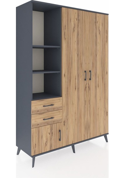 Hyperion Dolap 5 Raflı 2 Çekmeceli Tek Askılı 132x44x195 Antrasit-çam/çam Atlas Çam/atlas Çam - Antrasıt Hyperion Dolap 5 Raflı 2 Çekmeceli Tek Askılı 132x44x195 Antrasit-çam/çam Atlas Çam/atlas Çam - Antrasıt