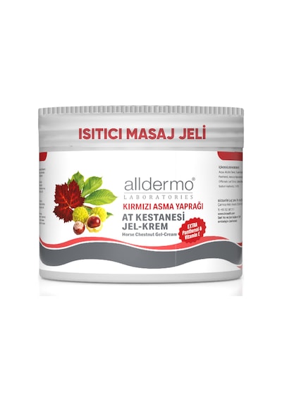 Alldermo At Kestanesi Kırmızı Asma Yaprağı Isıtıcı Jel Krem 500 ML