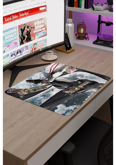 Bayonetta Kaymaz Dikişli Kauçuk Oyuncu Mousepad V1 - 48x40 Xl Gaming Mouse Pad Fare Altlığı