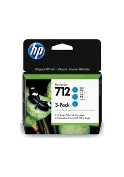 Hp 712 Cyan Mavi 29ml 3lü Paket Plotter Kartuşu 3ed77a Kdo