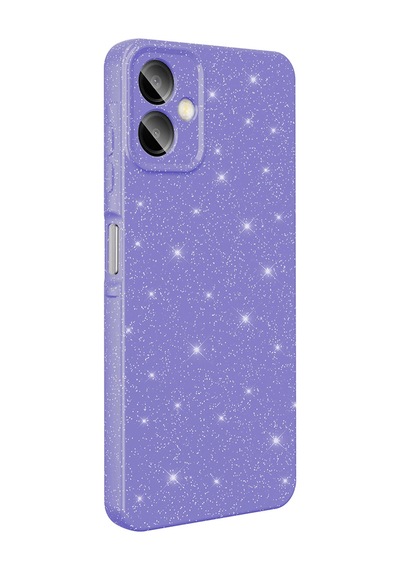 Galaxy Uyumlu A07 Kılıf Kamera Korumalı Simli Lüks Sys Koton Kapak - Mor Mor