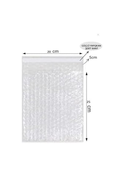 Balonlu Patpat Torba Bantlı 20x25 +5 25 Adet Baloncuklu Torba