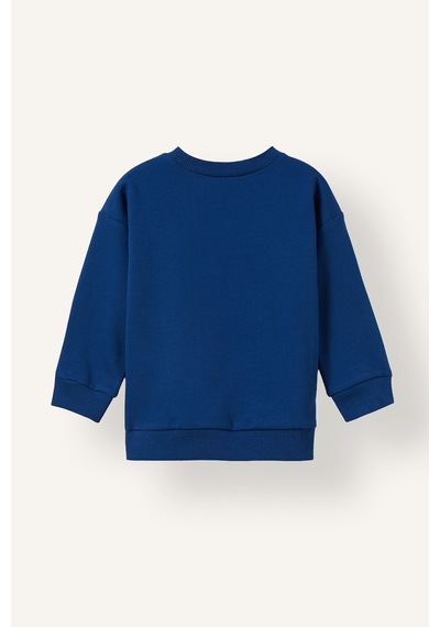 Defacto Kış Temalı Ayı Baskılı Oversize İçi Yumuşak Tüylü Kalın Sweatshirt Erkek Bebek I4370a526cwın176 İndigo-ın176