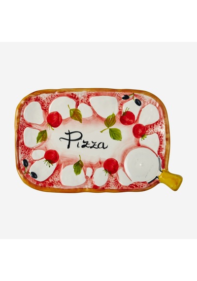 Beyaz Seramik Pizza Tabağı 29x19 Cm